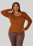 Ribbed Scoop Neck Sweater