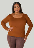 Ribbed Scoop Neck Sweater