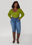 Ribbed Scoop Neck Sweater