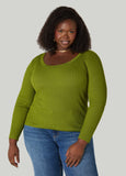 Ribbed Scoop Neck Sweater