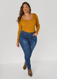 Scoop Neck Ribbed Sweater
