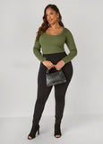 Scoop Neck Ribbed Sweater