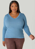 V Neck Ribbed Sweater
