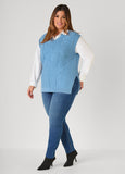 V Neck Cable Knit Vest
