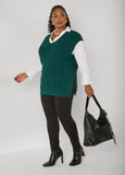 Cable Knit V Neck Vest