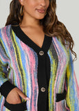Striped Boucle Cardigan