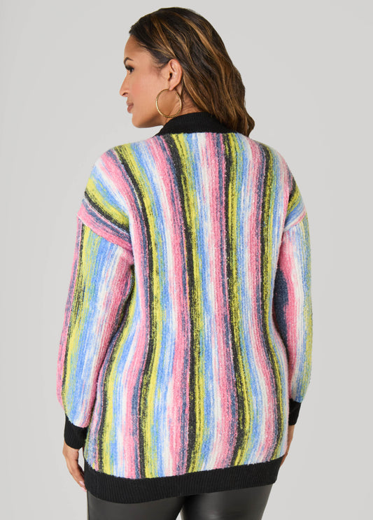 Striped Boucle Cardigan