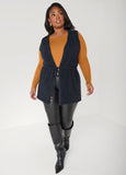 Drawstring Brushed Knit Vest