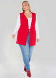 Drawstring Brushed Knit Vest
