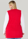 Drawstring Brushed Knit Vest