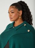 Button Detailed Knitted Cape