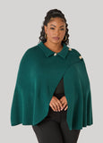 Button Detailed Knitted Cape