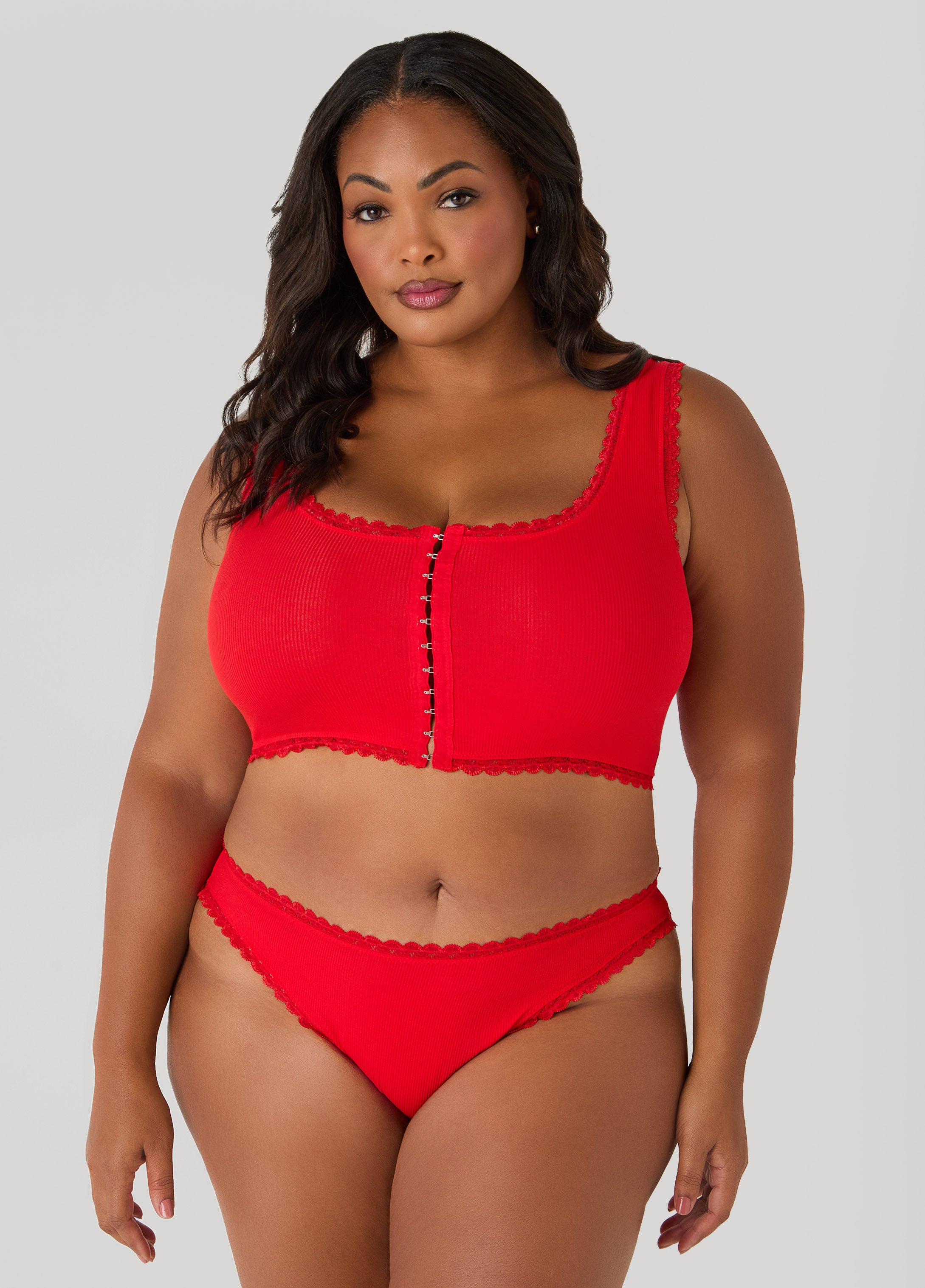 Plus Size Naughty Bralette And Panty Set