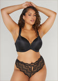 Plus Size Cutout Crotchless Lace Thong