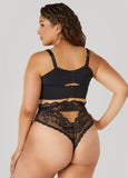 High Waist Cutout Lace Thong
