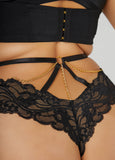 Chain Trimmed Crotchless Thong