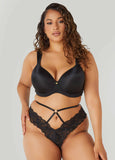 Plus Size Chain Trimmed Crotchless Thong