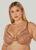 Lace Paneled Mesh Underwire Bra
