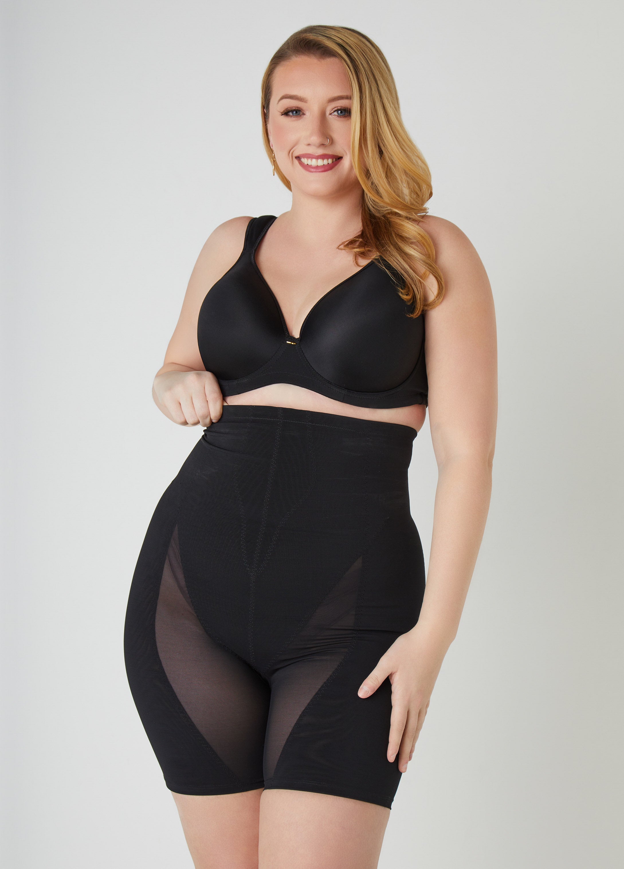 Plus Size Extra Firm Long Leg Shaper Shorts, Black, 3X - Ashley Stewart Plus Size Extra Firm Long Leg Shaper Shorts, Black, 3X - Ashley Stewart
