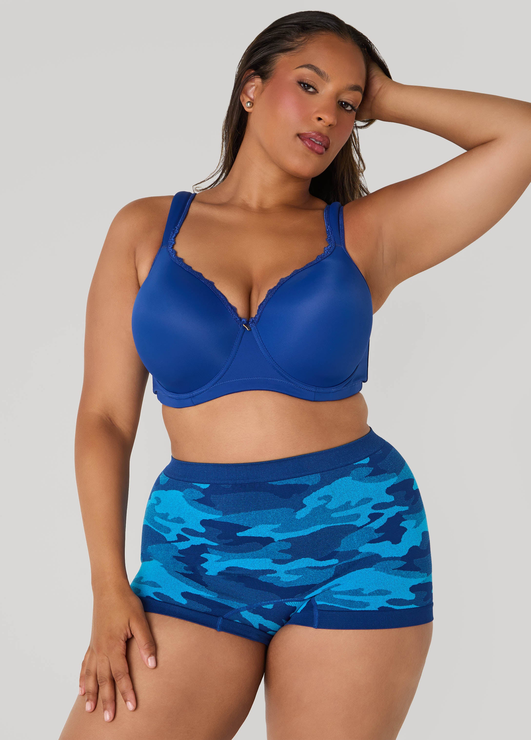 Plus Size Lace Trimmed Full Coverage Butterfly Bra