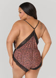 Leopard Print Lingerie Romper