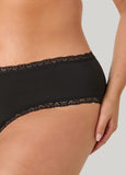 Lace Trimmed Microfiber Hipsters