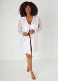 Lace Paneled Satin Robe