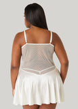 Floral Lace And Satin Babydoll Set