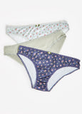 Lace Trimmed 3 Pack Bikini Panties