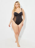 Plus Size Sexy Lingerie Mesh Convertible Lingerie Bodysuit