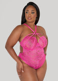 Caged Lace Crotchless Bodysuit