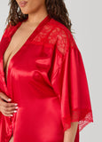 Lace Paneled Satin Robe