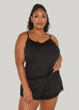 Lace Trimmed Cami And Shorts Set