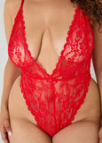Corded Lace V Neck Bodysuit