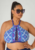 Printed Halter Bikini Top