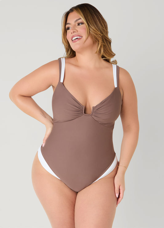 Two Tone U Ring Swimsuit
