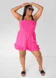 Strapless Smocked Ruffled Romper