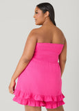 Strapless Smocked Ruffled Romper