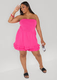 Strapless Smocked Ruffled Romper