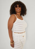 Beaded Fringe Crochet Coverup Set