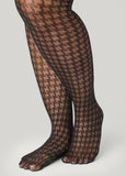 Plus Size Herringbone Footed Tights