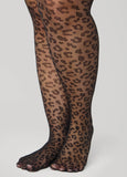 Plus Size Leopard Footed Tights
