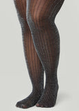 Plus Size Lurex™ Striped Opaque Tights