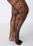 Diamond Net Footed Tights