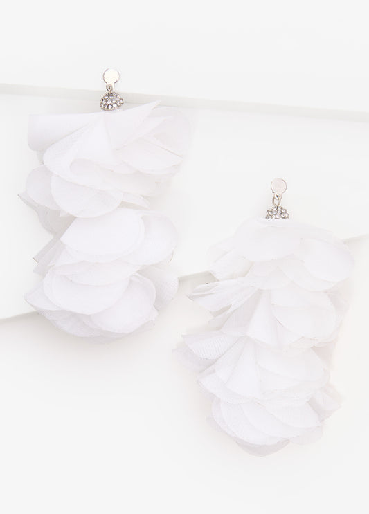 Cascading Chiffon Petal Earrings
