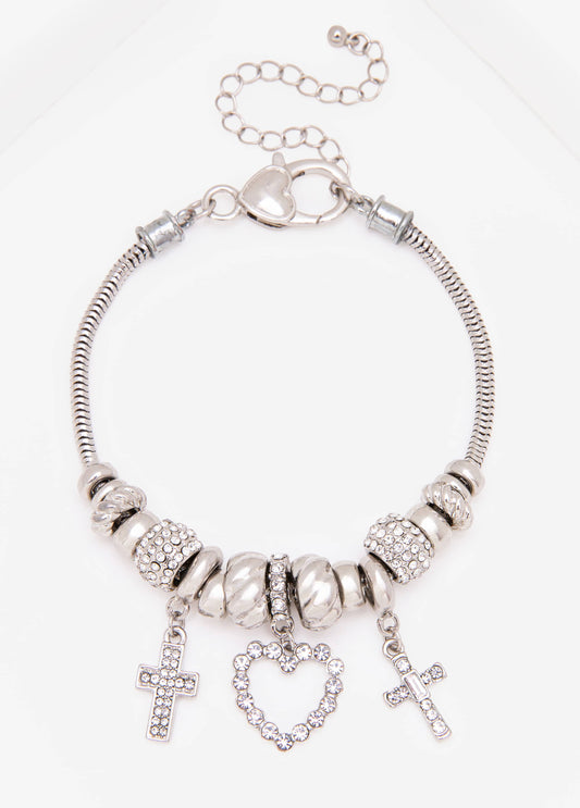 Heart And Cross Bracelet