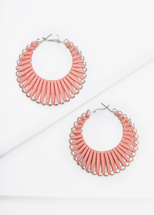 Faux Suede Hoop Earrings