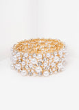 Statement Jewelry gold crystal pearl bracelet fashion jewelry