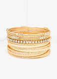 Set Of 13 Gold Tone Bangles