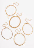 Set Of Five Gold Tone Bracelets